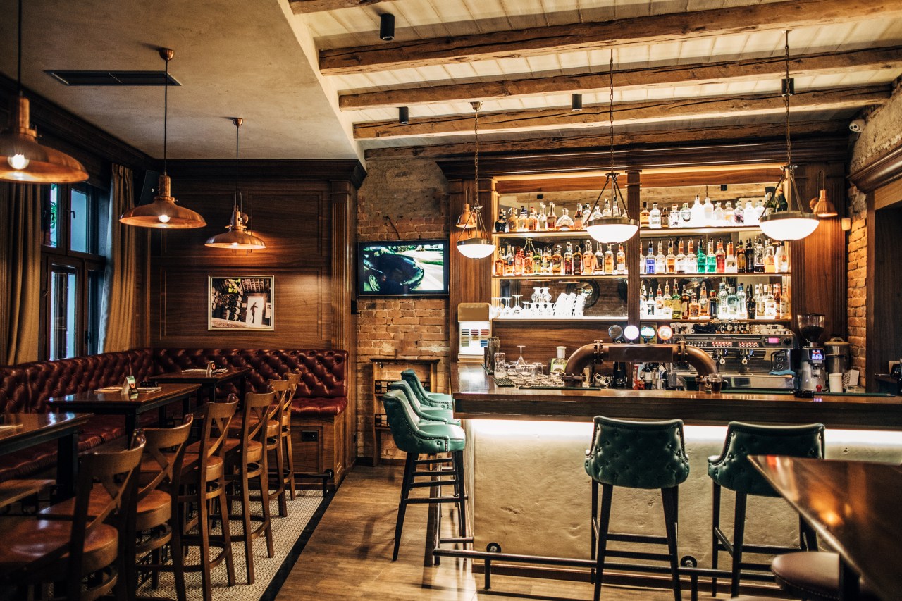 Interior of a bar