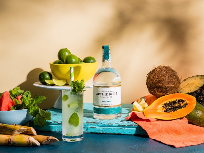 Archie Rose white cane spirit accompanied by fruits
